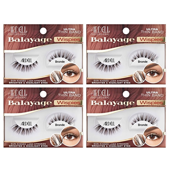 Pestañas postizas Ardell Balayage Wispy Lashes Bronde, paquete de 4