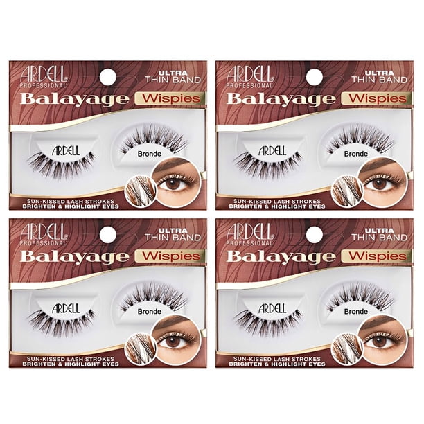 Pestañas postizas Ardell Balayage Wispy Lashes Bronde, paquete de 4