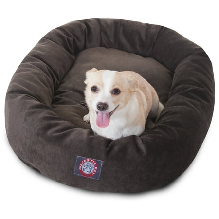 UPC: 0788995524540 | Majestic Pet | Villa Velvet Bagel Pet Bed For Dogs  Storm  Medium