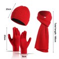 thumbnail image 2 of Gorro de punto cálido de invierno para mujer Guantes de pantalla táctil Conjunto de bufanda larga Gorro de calavera con forro de lana Bufanda de cuello para mujer para hombre, 2 of 5