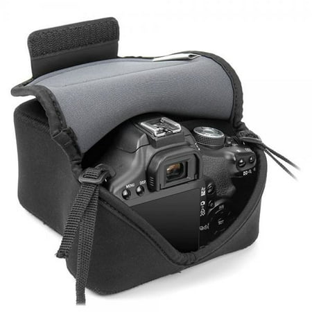 DSLR Camera Case by USA Gear with Accessory Storage , Flexible Neoprene and Belt Loop - Works With Canon EOS-1D X Mark III , 80D and Many Other DSLR & Mirrorless