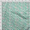 thumbnail image 4 of oneOone Polyester Spandex Turquoise Green Fabric Floral Craft Projects Decor Fabric Printed By The Yard 56 Inch Wide, 4 of 4