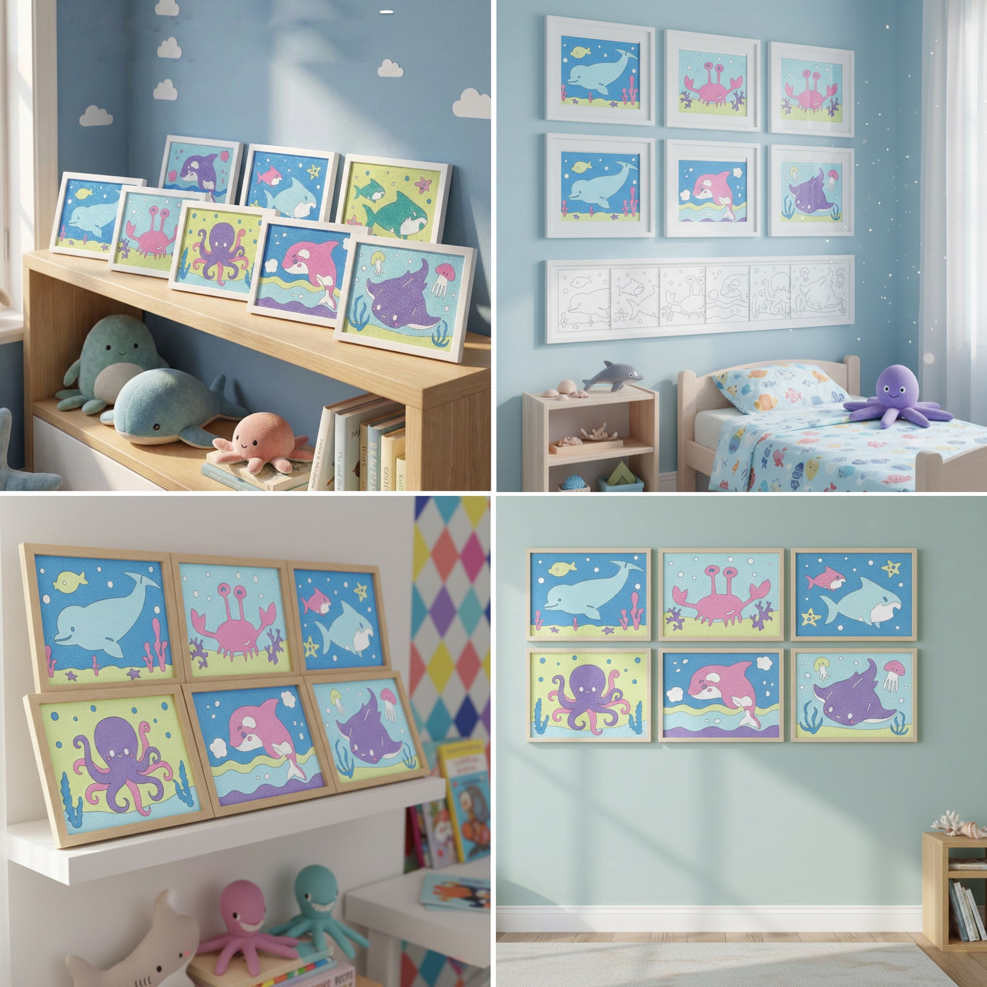 30 Packs Ocean Sand Art Kits for Kids - Bulk Sea Creature Craft Activities for Boys Girls Ages 4-8 8-12, Complete DIY Art Set with 20 bottles of Sand, Ideal Birthday Party Favors & Classroom Rewards