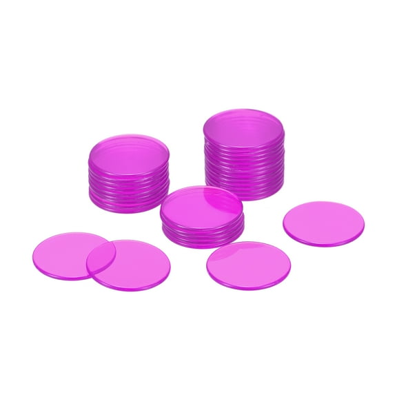 Uxcell PVC Game Chips 3/4 Inch for Game Playing Marker Transparent Rose Red Pack of 75