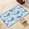 thumbnail image 4 of XMXY Area Rugs Doormat Outdoor Entrance, Cartoon Blue Narwhal Facecloth Non-slip Floor Mat Rug for Living Room Kitchen Sink Area Indoor,36"x24", 4 of 9