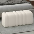 thumbnail image 2 of WHI Contemporary Boucle Fabric Large Ottoman Bench Ivory, 2 of 6