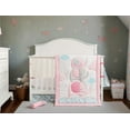 thumbnail image 2 of Pink Elephant 2-Piece Crib Bedding Set for Baby Nursery (quilt and crib sheet, come with a dust ruffle as gift), 2 of 6