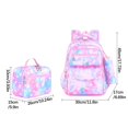 thumbnail image 3 of Conjunto de mochila escolar para niñas con bolsa para el almuerzo y estuche para lápices, estampado de estrellas impermeable, gran capacidad para primaria, 3 piezas., 3 of 9