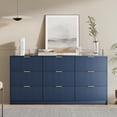 thumbnail image 5 of FURNIWAY Blue 9 Drawer Dresser Fluted Modern Wide Chest Gold Handles Storage Cabinet for Bedroom Living Room Entryway, 5 of 10
