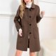 thumbnail image 1 of AUNVITO Women's Notched Collar Long Sleeve Wool Blend Overcoat Casual Elegant Winter Style, 1 of 7