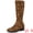 Leopard, variant on DARING DIVA Women's Round Toe Slouches Block Heels Knee High Boots Black 9