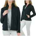 thumbnail image 5 of ToBeInStyle Women's High Collar Polar Fleece Long Sleeve Jacket - Black - 2X-Large, 5 of 8