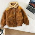 thumbnail image 3 of AherBiu Toddler Boys Clothes Corduroy Fleece Lined Winter Jackets for Little Boy Button Down Lapel Coats, 3 of 7