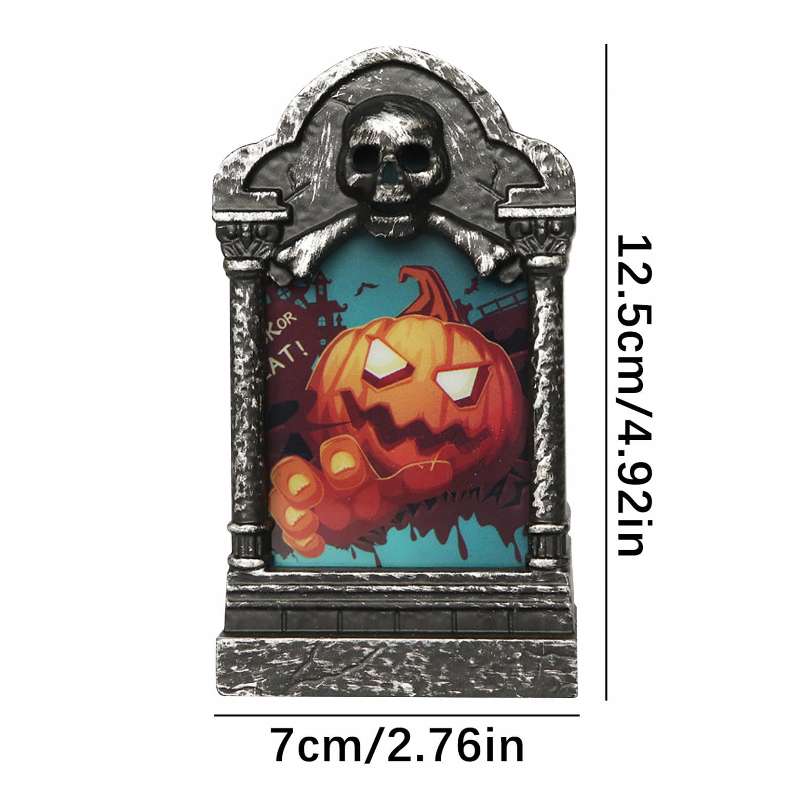 Set of 2 LED Light Up Halloween Tombstone Lantern Candle Decorations