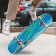 thumbnail image 4 of Skateboards for Beginners Modern abstract luxury for birthday greeting poster turquoise blue 31"x8" Maple Double Kick Concave Boards Complete Skateboards Outdoor for Adults family friends Gifts, 4 of 5