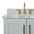 thumbnail image 5 of Ariel Taylor 37 In. Left Offset Rectangle Sink Vanity With Carrara White Marble Countertop In Grey, 5 of 11