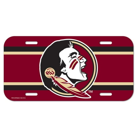 - Florida State Seminoles Official NCAA 6 inch x 12 inch Plastic License Plate by WinCraft