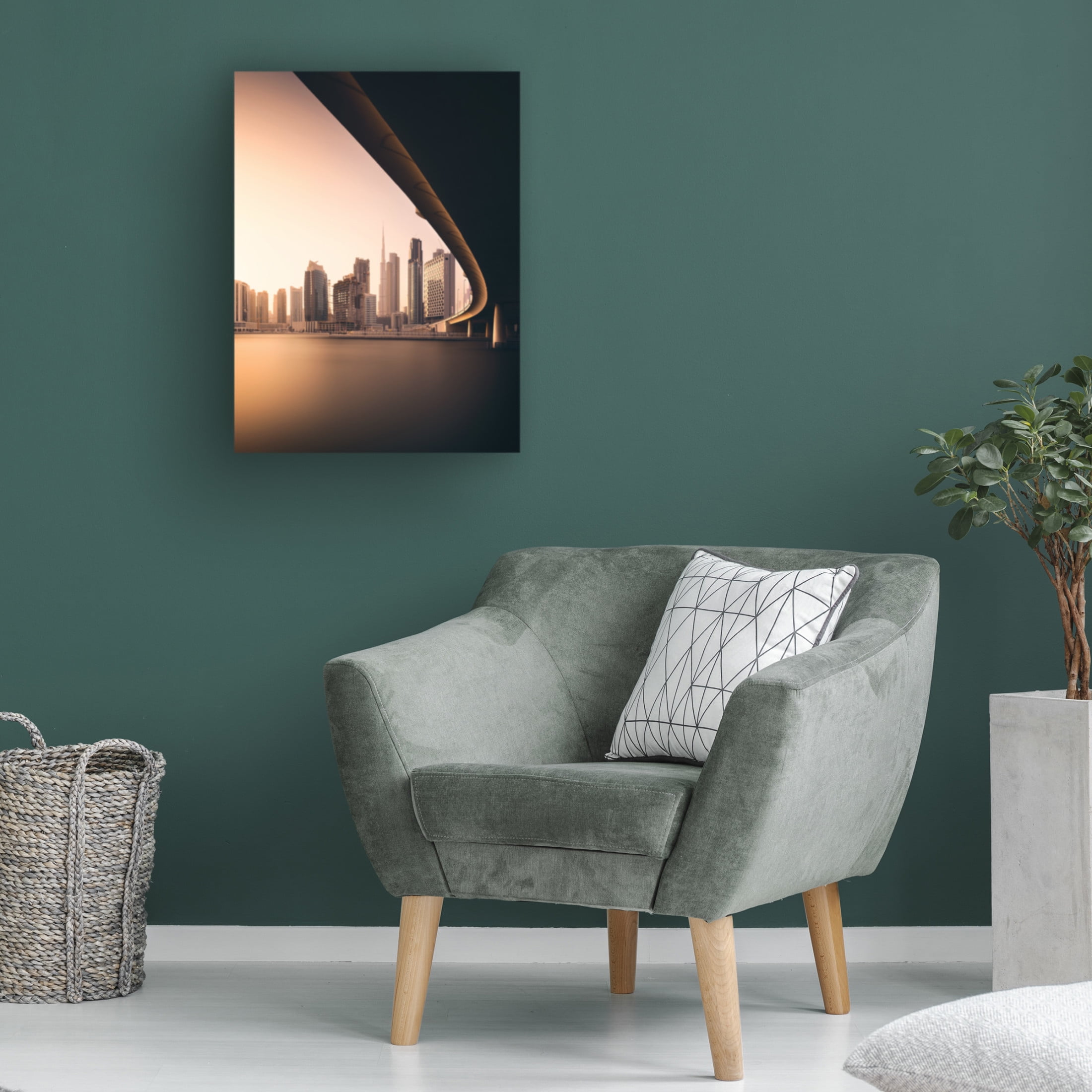 Canvas Wall Art - Majid Behzad 'Dubai Business Bay' Wall Art for Living Room, Bedroom, or Office Décor by Trademark Fine Art - 35 x 47 Inches