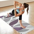 thumbnail image 6 of Purple Leaf Pattern Hot Yoga Mat Towel Non Slip for Hot Yoga - Quick-Drying Yoga Mat Cover with 4 Corner Pockets with Travel Bag - Hot Yoga Towel Non Slip Grip Moisture Wicking Sweat 70"x26", 6 of 6