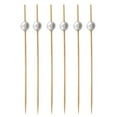 thumbnail image 1 of 100 Pcs 12 cm Cocktail Picks Creative Handmade Round Beads Appetizer Picks Fruit Toothpicks Party Supplies (Silver), 1 of 8