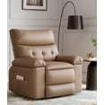 thumbnail image 3 of Oversized Swivel Recliner Chair with 360° Rotation & Rocking Function, Manual Reclining Lounge Chair with Heat and Massage, PU Leather Seat for Living Room, Bedroom & Nursery, Retro Brown, Khaki, Grey, 3 of 8