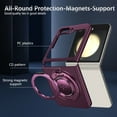 thumbnail image 5 of for Samsung Galaxy Z Flip 3 5G Phone Case, Magnetic 360 Rotating Ring Kickstand Frosted Hard PC Case with Wireless Charging Compatibility for Samsung Galaxy Z Flip 3 5G, Winered, 5 of 11