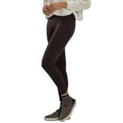 Hue Women’s Legging & Cozy Giftbox Casual Socks, Black Multi Stripe Sock -Black Brushed Legging, Large-X-Large