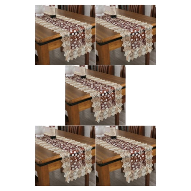 Naiovety Mantel Hueco Transpirable con Exquisito Encaje De Ganchillo para Una Cena Elegante, Fácil Cuidado, Vino Rojo 40*90cm Type2 NO2