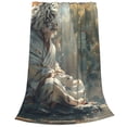 thumbnail image 2 of Pofeuu Forest Meditating White Tiger Print Ultra-Soft Micro Fleece Blanket,for Bed Or Sofa,All Season Throw Blankets Flannel Blanket-, 2 of 7