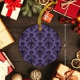 thumbnail image 5 of Halloween Hunted Damask Ghost Christmas Ceramic Ornament 2025,3" Round Xmas Tree Hanging Accessories with Gold Ribbon, 5 of 5