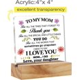 thumbnail image 2 of Mother Gifts Mom Gift From Daughter Mom Thank You Desk Decor Floral Mom I Love You Acrylic Desk Plaque Sign with Wood Stand Home Office Desk Sign Keepsake, 2 of 6