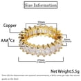 thumbnail image 7 of Geometric Zircon Ring Unisex Inlay Gold Plated Hip Hop, 7 of 7