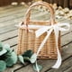 thumbnail image 4 of Pequeñas bolsas de paja para mujer niña ratán bolso cesta verano playa bolsa Rectángulo Hugo Monedero de paja, 4 of 9