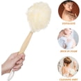 thumbnail image 4 of Loofah Back Scrubber for Shower,Bath Mesh Ball Shower Brush for Shower with Long Handle, Loofah on a Stick for Exfoliating, Mesh Back Cleaner Washer for Women & Men  (White), 4 of 8