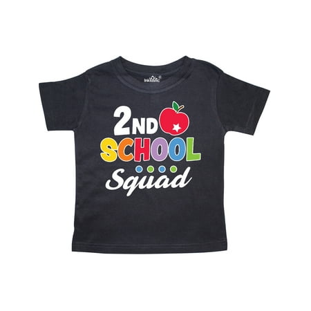 

Inktastic 2nd Grade School Squad with Apple and Star Gift Toddler Boy or Toddler Girl T-Shirt