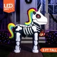 thumbnail image 3 of Joiedomi 5 FT Tall Standing Skeleton Unicorn Halloween Inflatable with Build-in LEDs for Halloween Party Indoor, Outdoor, Yard, Garden, Lawn Decorations, 3 of 7