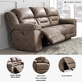 thumbnail image 5 of Signature Design by Ashley Stoneland Power Reclining Sofa in Fossil, 5 of 12