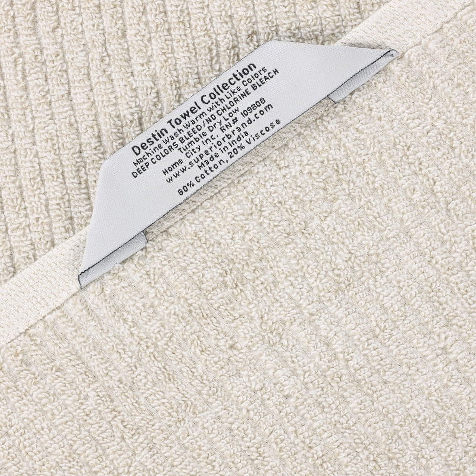 Superior Destin Viscose 9 Piece Cotton Blend Towel Set, Medium Weight Soft Towels, Beige