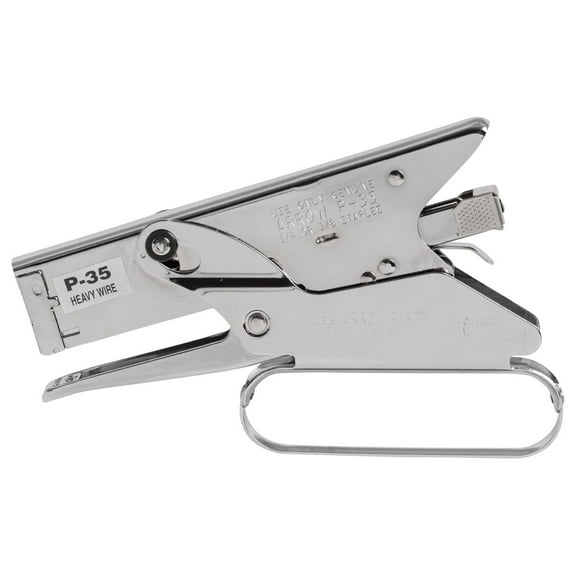 Arrow P35 Heavy Duty Handheld Plier Stapler for , Office, and Insulation, Uses 1/4-Inch and 3/8-Inch Staples , Silver