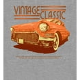 thumbnail image 2 of Car Fanatic Orange Vintage Car Crew Neck Long Sleeve Heather Gray Adult Tee-Medium, 2 of 3