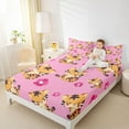 thumbnail image 4 of Homewish Kawaii Tiger Lover Twin Sheet Sets for Kids, Pink Blossoms Flower Floral Twin Fitted Sheet, Cute Cartoon Animal Flat Sheet, Ultra Soft Bedroom Decor, 3-Piece, 4 of 7