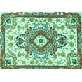 thumbnail image 1 of Ahgly Company Machine Washable Indoor Rectangle Persian Turquoise Blue Traditional Area Rugs, 2' x 3', 1 of 4