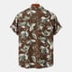 thumbnail image 5 of Camisa estampada a cuadros con solapa para hombre Camisa floral hawaiana Pompotops  oipoqjl24688, 5 of 9