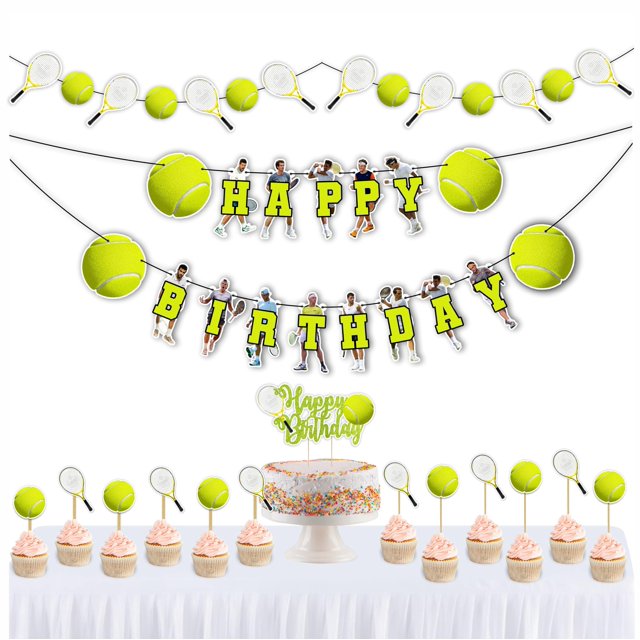 Set de decoración para cumpleaños con temática de tenis Party Supplies Seyal