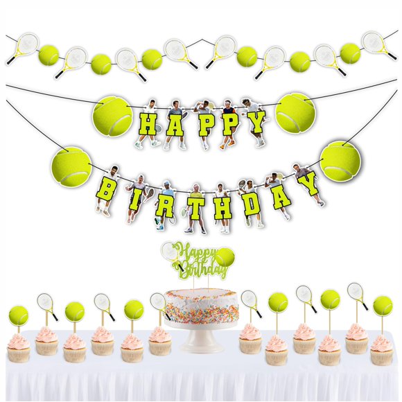 Set de decoración para cumpleaños con temática de tenis Party Supplies Seyal