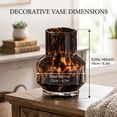 thumbnail image 6 of YAMB Tortoiseshell Print Glass Vase, 6.3" Modern Hand-Blown Decorative Table Centerpiece Vase, Thick Glass Amber Floral Container for Living Room Home Decor, 6 of 6