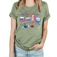 thumbnail image 4 of Pimfylm Womens American Flag Shirt Short Sleeve Round Neck 4th Of July Loose Patriotic T Shirts Short Sleeve(Green,S), 4 of 5
