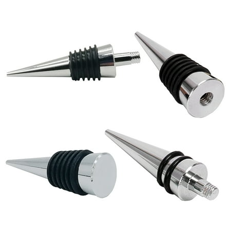 

4pcs Aluminium Alloy Wine Stoppers Silicone Wine Bottle Plug Beverage Stopper (6 Rings with Stem Flat 6 Rings without Hole Fla
