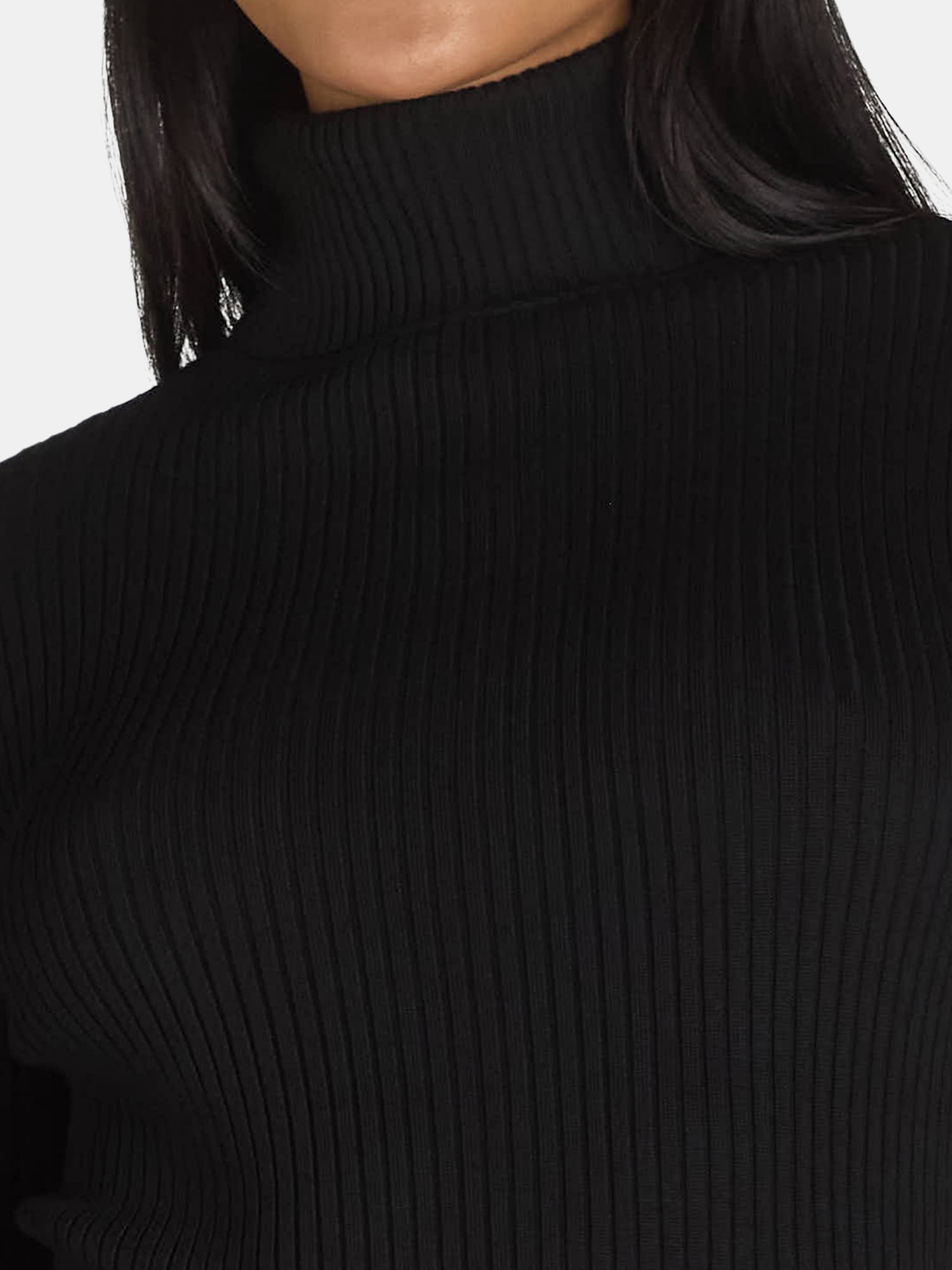 Time and Tru Women's Rib Turtleneck Sweater, Lightweight, Size XS-XXXL