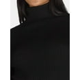 thumbnail image 4 of Time and Tru Women's Rib Turtleneck Sweater, Lightweight, Size XS-XXXL, 4 of 5